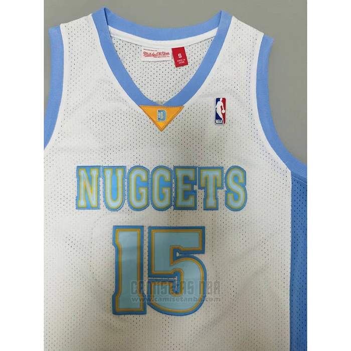Camiseta Denver Nuggets Carmelo Anthony #15 Mitchell & Ness 2006-07 Blanco